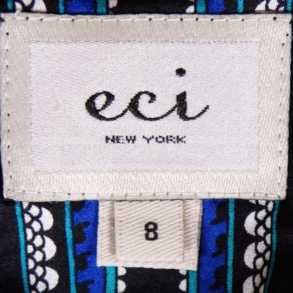 ECI NEW YORK size 8 silk-blend multicolor fit/flare dress silk 93% machine wash - Picture 10 of 12